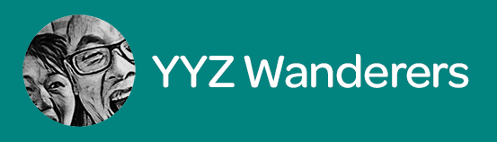YYZ Wanderers logo in greyscale on teal green background