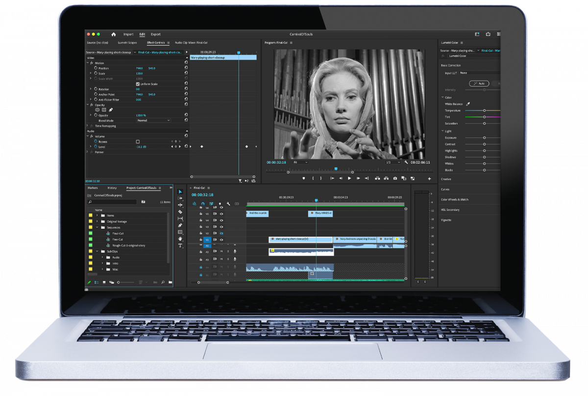 Video editing in Adobe Premiere