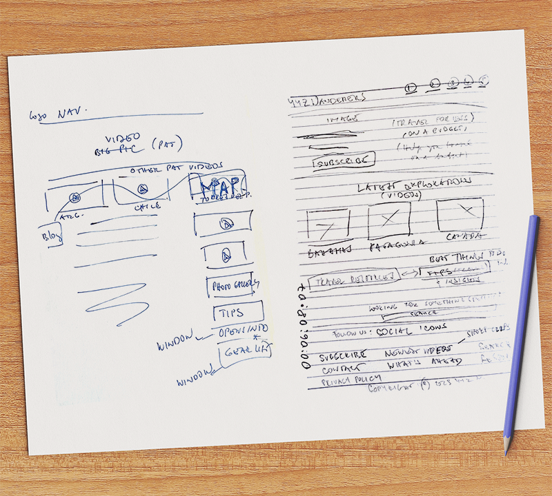 wireframes sketches-YYZ Wanderers