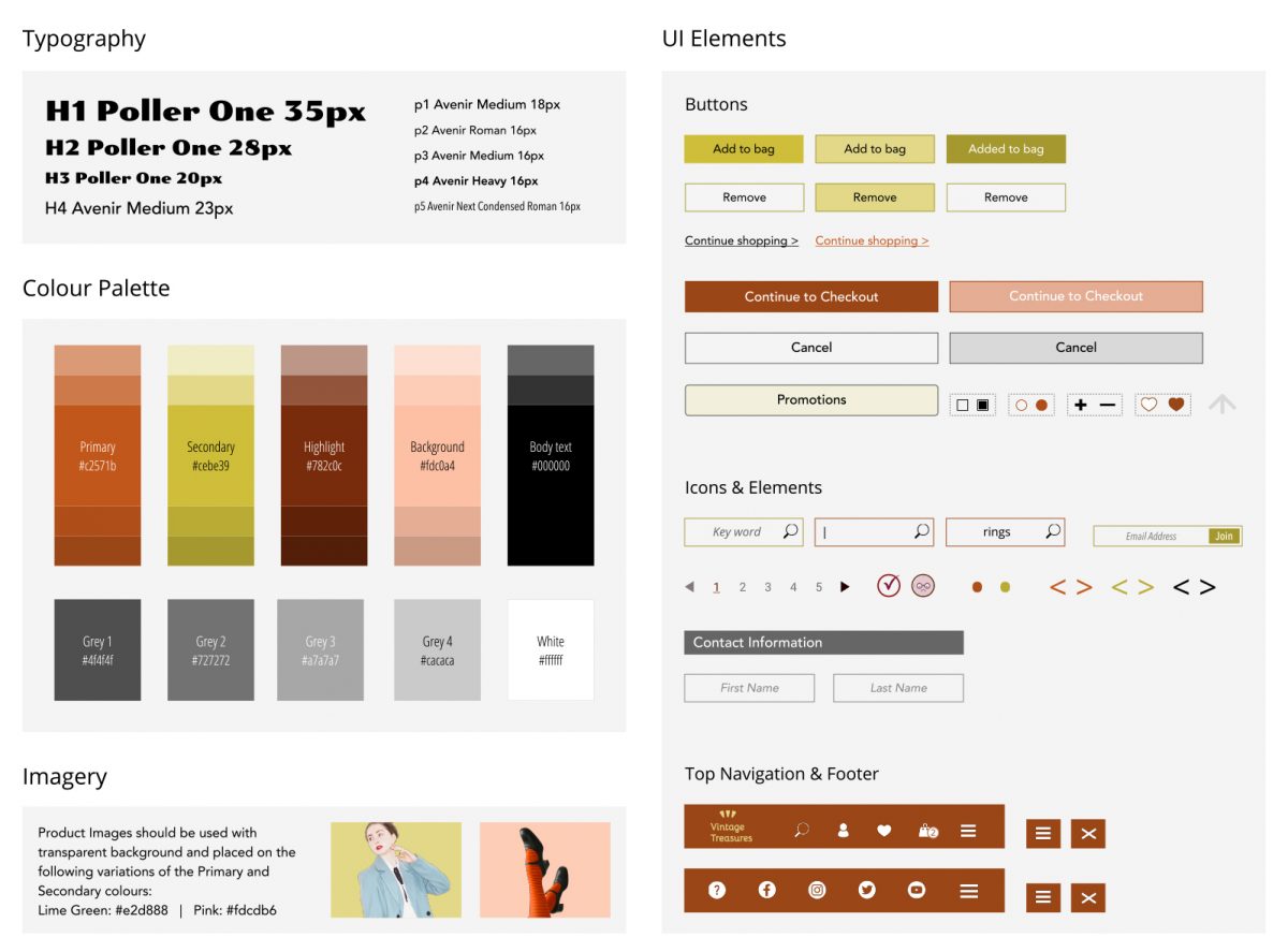 Vintage store website Style Guide