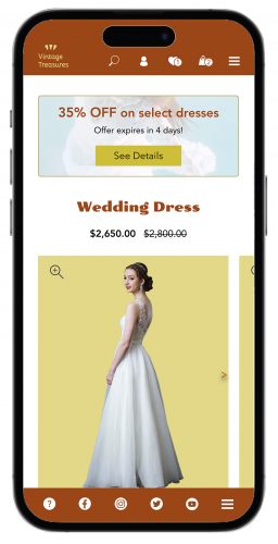 High-Fidelity Wireframe: Vintage Store Details page 1