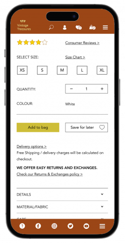 High-Fidelity Wireframe: Vintage Store Details page 2