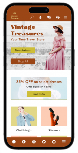 High-Fidelity Wireframe: Vintage Store Home page
