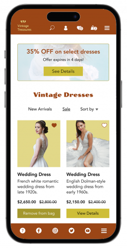 High-Fidelity Wireframe: Vintage Store Product page